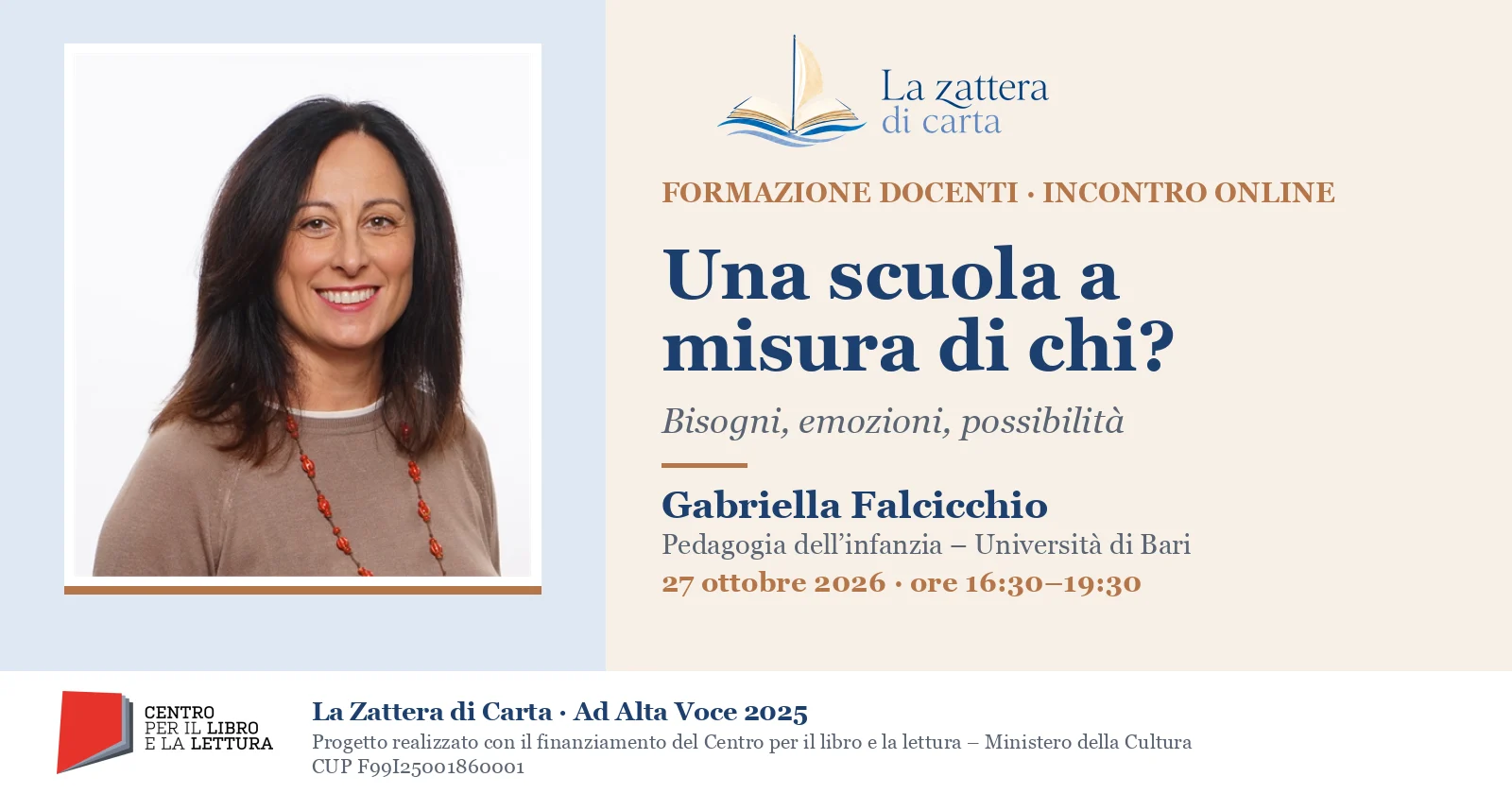 «Una scuola a misura di chi?»: il primo incontro online della formazione docenti de La Zattera di Carta