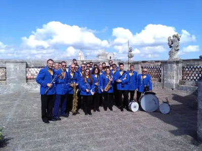 La banda in posa su un belvedere della citta' – Giornate Europee del Patrimonio 2016 – Martina Franca